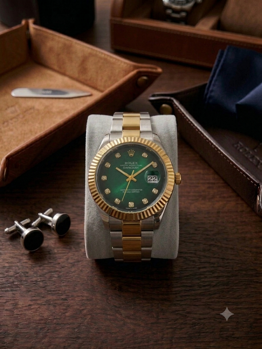 Rolex Datejust Gold and green