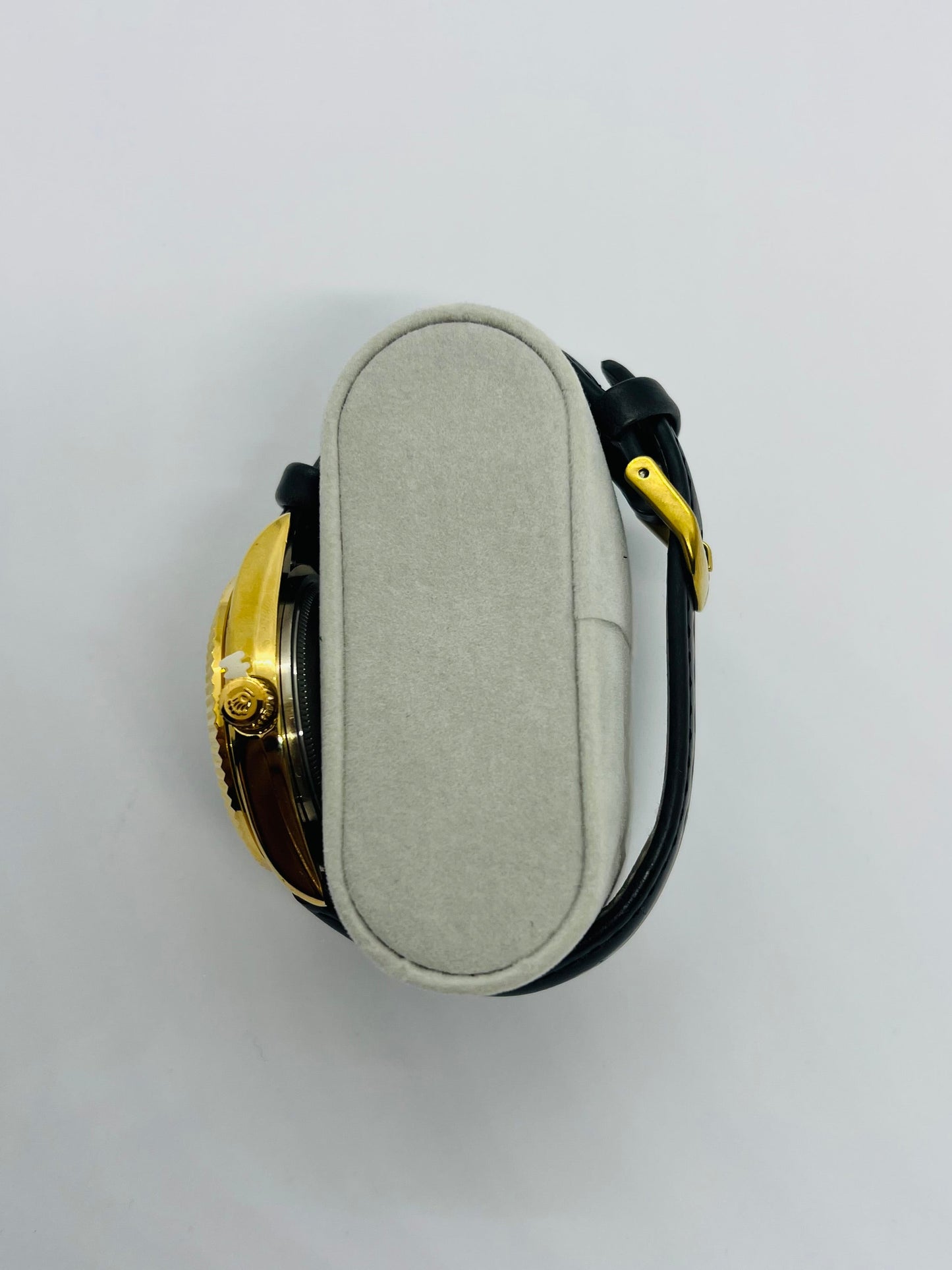 Rolex Datejust Gold and black, bracelet cuir