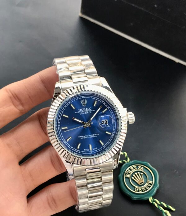 Rolex Oyster Style – Silver Black White Blue
