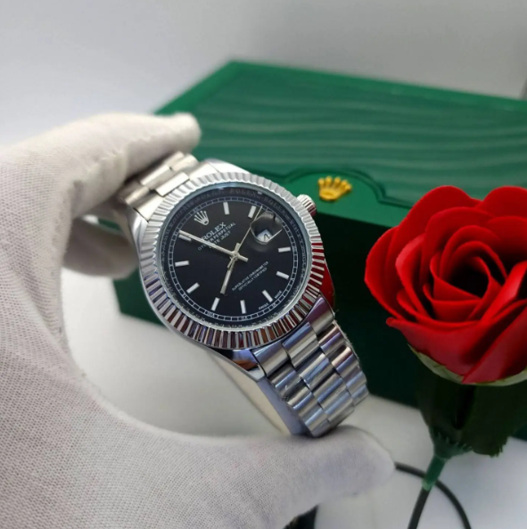 Rolex Oyster Style – Silver Black White Blue